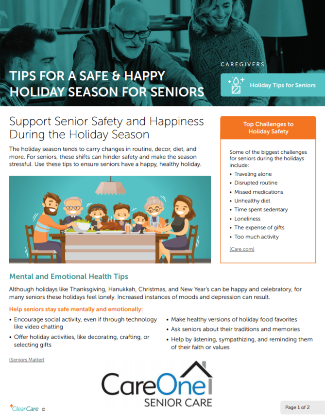 Support Senior Safety and Happiness During the Holiday Season. - Southeast Michigan Home Care Blog Posts | CareOne Senior Care - 2019-12-09_1119