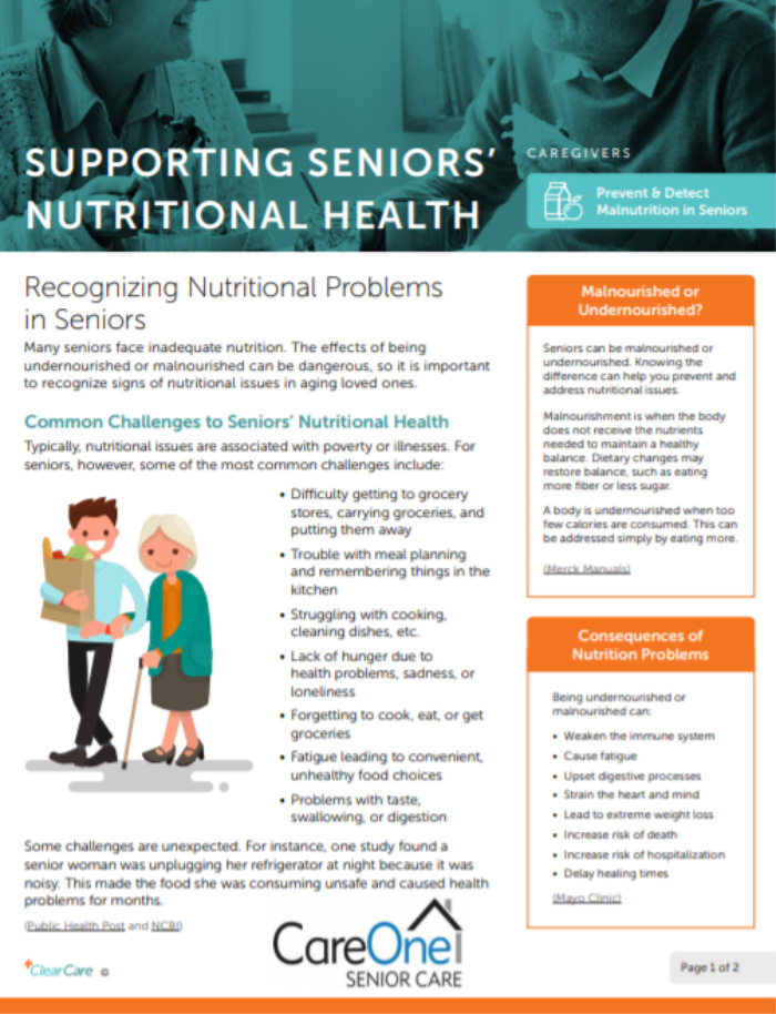 Supporting Senior&#039;s Nutritional Health - Southeast Michigan Home Care Blog Posts | CareOne Senior Care - LARGE__FEB_2020-02-25_1546