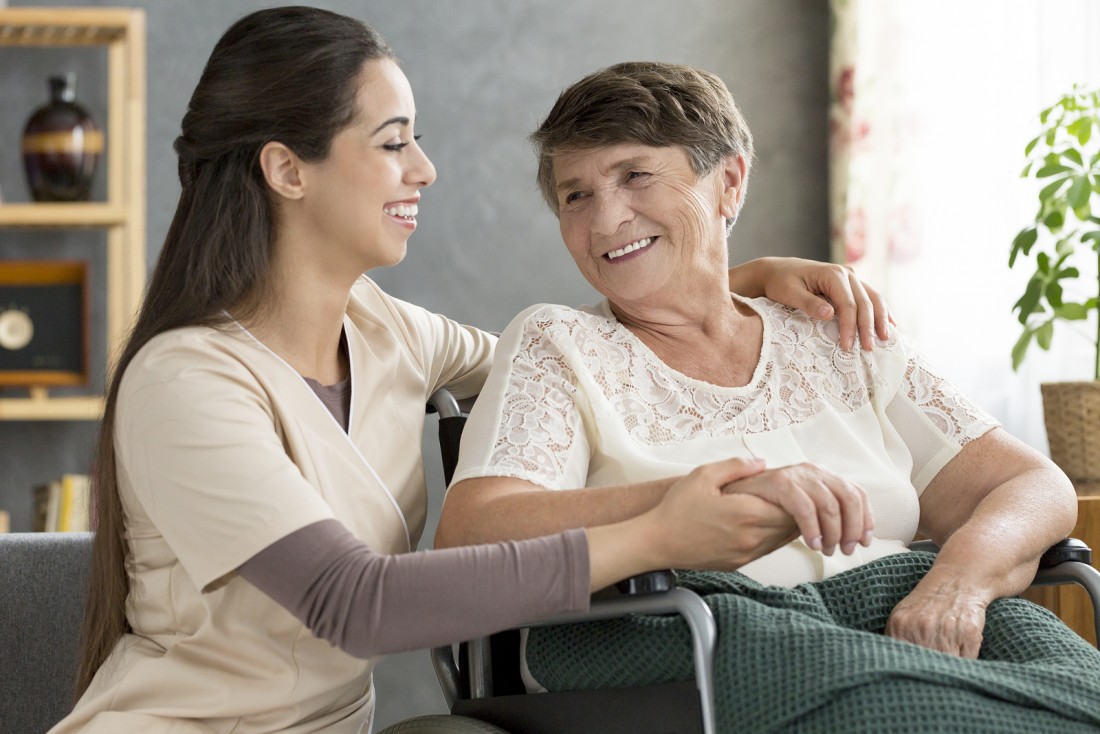 5 Reasons to Use Home Care - Southeast Michigan Home Care Blog Posts | CareOne Senior Care - bigstock-Nurse-Supporting-Happy-Elderly-230923450